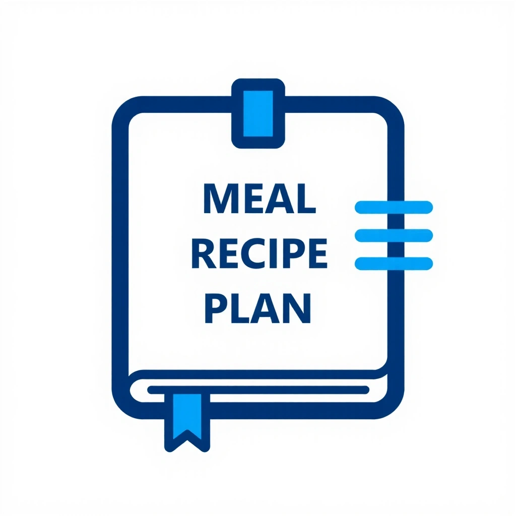 Stylized icon representing a meal plan or recipe book, no text.